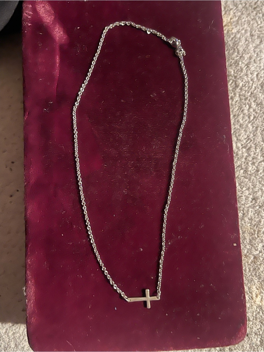 James Avery Silver Sideways Cross Necklace - Silver